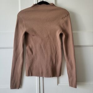 Babaton Ribbed Turtleneck Sweater in Blush